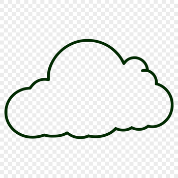 A simple, cloud-shaped design suitable for use as clip art in digital documents.