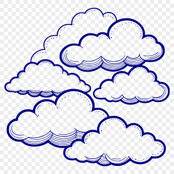 A digital representation of a cloud in vector format.