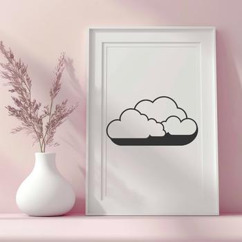 A stylized illustration of a white cloud in vector format, suitable for digital and offline use.