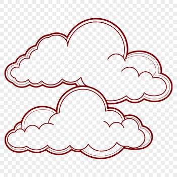 A stylized illustration of a white cloud with soft, fluffy texture.