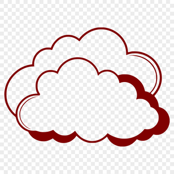 A stylized representation of a cloud in vector format.