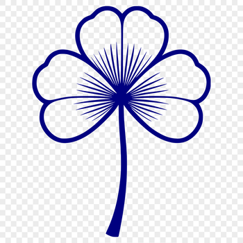 A stylized illustration of a clover leaf in vector format.