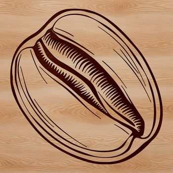 A single coffee bean icon, suitable for graphic design projects.
