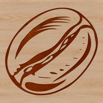 An isolated vector graphic representation of a single coffee bean.
