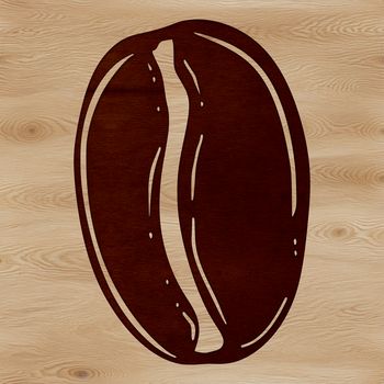 A simple, detailed illustration of a coffee bean in vector format.