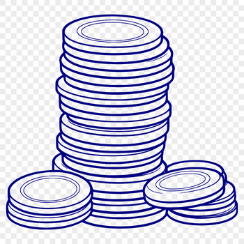 A collection of digital coins in various designs and shapes for easy editing and customization.