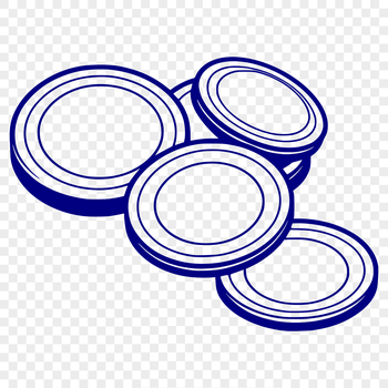 Vector illustration of various coins in a circular arrangement.