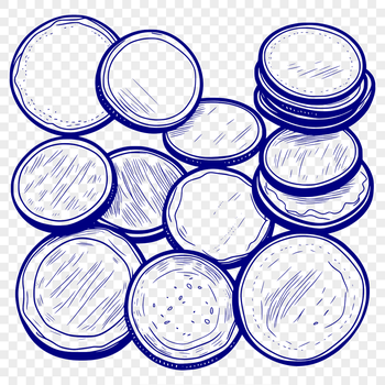 Illustration of various coins in a stacked format, suitable for use as clip art or vector design.