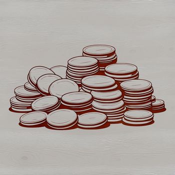 A collection of coins in various denominations and designs.