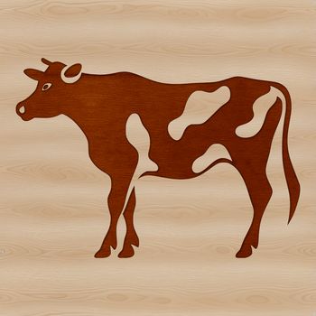 A stylized illustration of a cow in vector format.
