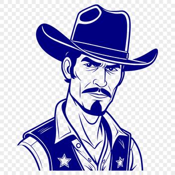A digital illustration of a cowboy in a western attire, suitable for vector art projects.