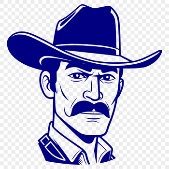 A vector illustration of a traditional cowboy in a classic pose.
