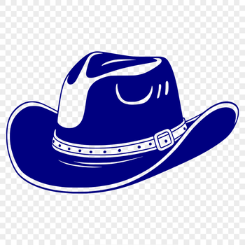 An illustration of a classic cowboy hat with a rounded crown and wide brim, suitable for vector art designs.