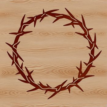 A detailed illustration of a crown made from thorny branches, suitable for vector art projects.