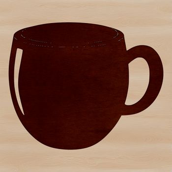 An open-source clip art design of a standard-sized drinking vessel made entirely from line art.