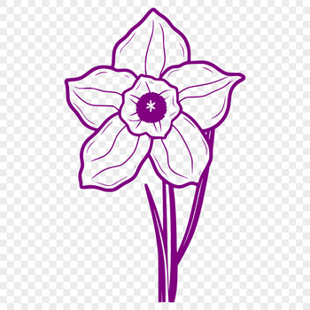 A colorful illustration of a daffodil flower, suitable for clip art and vector design projects.