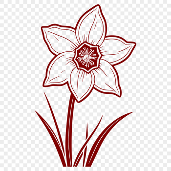 A vector representation of a blooming daffodil flower, ideal for use in digital designs and craft projects.
