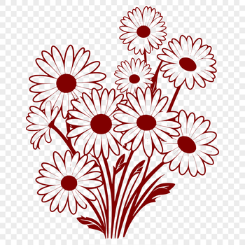 An editable digital daisy design suitable for use in various graphic programs including Procreate and Illustrator.