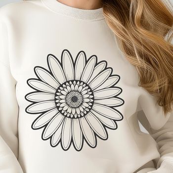 A simple vector illustration of a daisy flower.