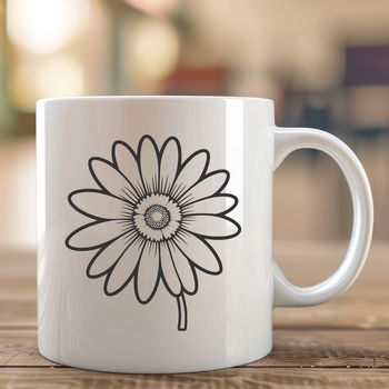 A high-resolution vector illustration of a daisy flower in various colors.