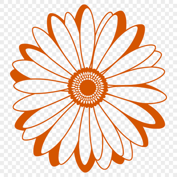 A stylized vector illustration of a daisy flower, suitable for digital use.