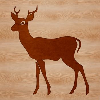 A vector illustration of a deer in a natural environment.