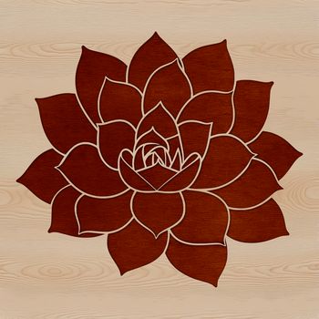 A graphic representation of a desert-dwelling succulent with intricate details of its foliage and growth pattern.