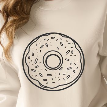 A colorful illustration of a donut, suitable for crafting or design projects.