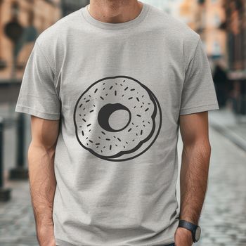 A vector graphic design of a classic donut with intricate details and ornate texture.