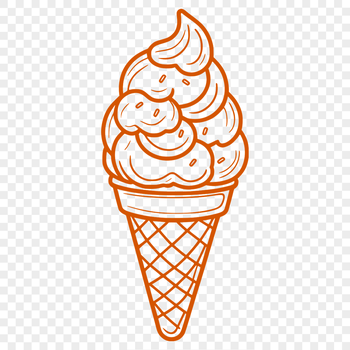 Colorful ice cream illustration in vector format, ideal for digital designs and crafts.