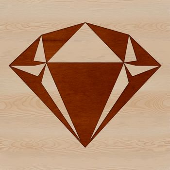 Vector illustration of a diamond shape with geometric lines and angles.