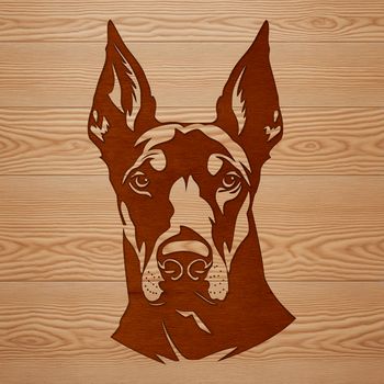 Doberman Pinscher breed portrait in vector format, suitable for digital designs and crafts.