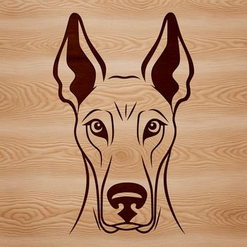 An SVG clip art design featuring a Doberman Pinscher dog breed.