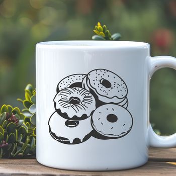 A colorful illustration of a donut with frosting and sprinkles, suitable for food or dessert-themed designs.