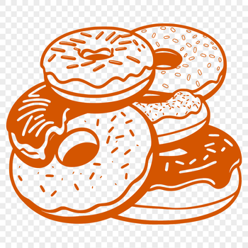 Colorful illustration of a stylized donut, suitable for vector design projects.