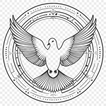 A simple illustration of a dove in flight, suitable for use as vector art.