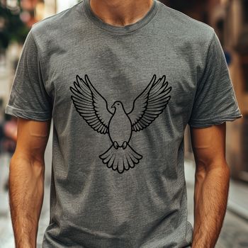 An illustration of a bird, specifically a dove, rendered as a vector graphic, suitable for use in digital designs.