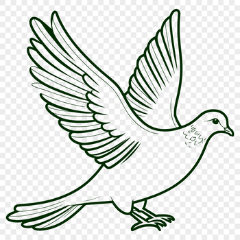 A high-quality digital representation of a Dove, optimized for cutting machines like Cricut and laser cutters.