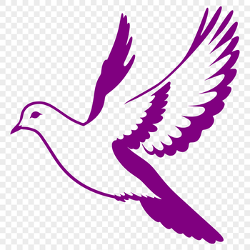 A stylized graphic representation of a dove in a scalable vector graphics (SVG) file.