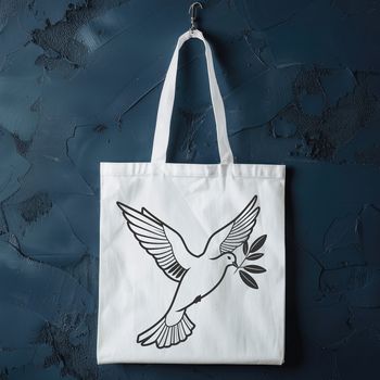 A white dove perched on a branch, depicted in a simple, iconic style suitable for use as clip art or a vector design element.