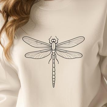 An SVG graphic representation of a dragonfly with intricate details.