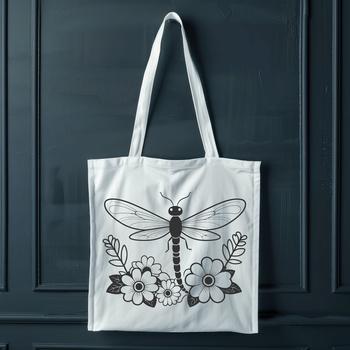 A colorful dragonfly illustration in a floral pattern, suitable for digital projects.