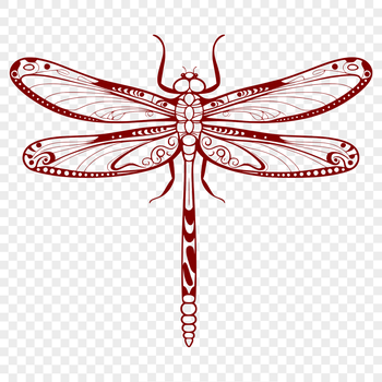 A high-quality digital representation of a dragonfly, suitable for various design applications.