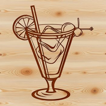 A digital representation of a mixed drink in a clear glass.