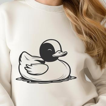 A simple illustration of a duck in a neutral background.