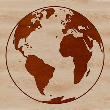 A detailed illustration of our planet Earth in a flat 2D representation.