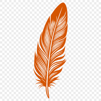 A high-quality vector illustration of a single feather, suitable for cutting machines and laser cutters.