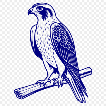 An svg silhouette of a bird of prey with sharp talons outstretched.