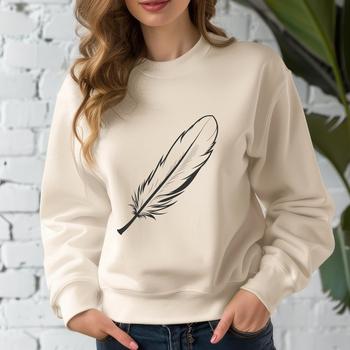 A high-quality, scalable vector graphic (SVG) illustration of a single feather with detailed texture and patterns.