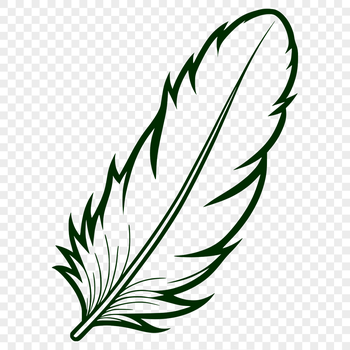 A delicate illustration of a feather in vector format, suitable for digital and craft applications.